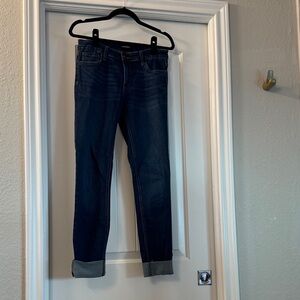 Classic Dark Blue Cropped Jeans